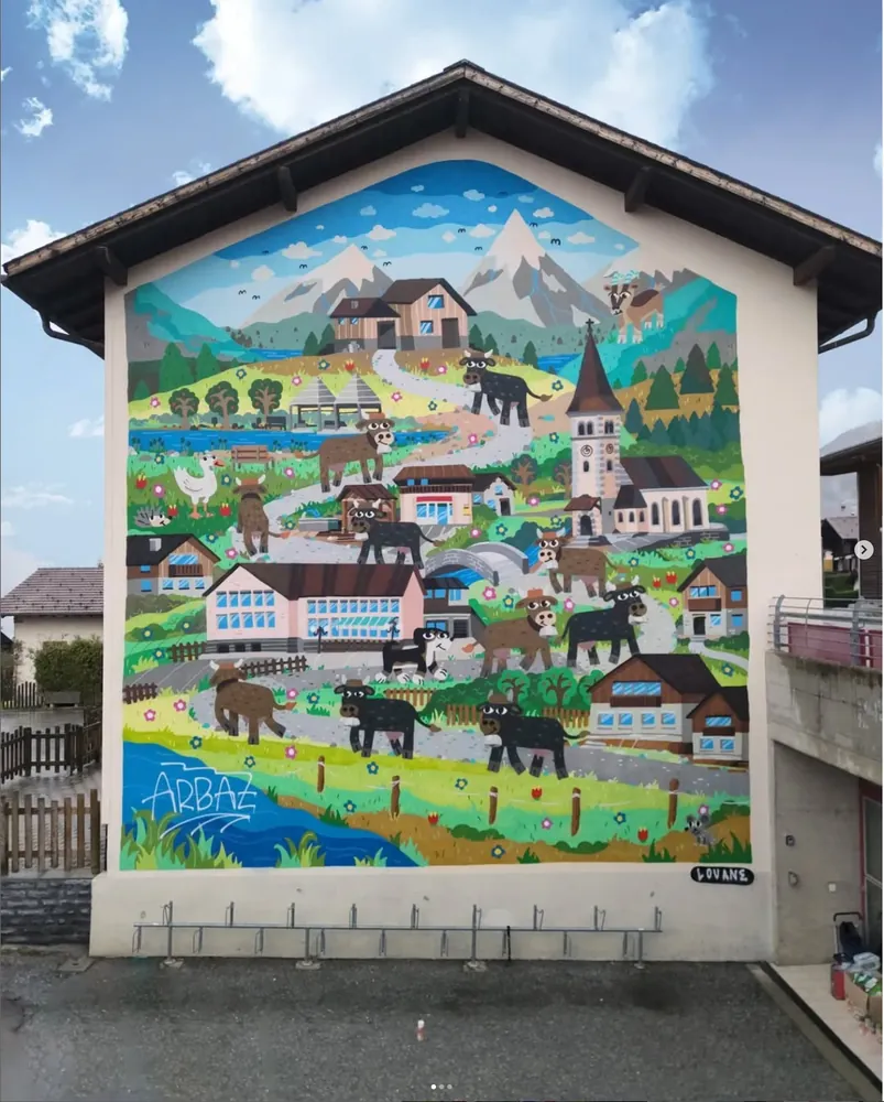 Gaspard Louane: Alpage, mural on a building facade